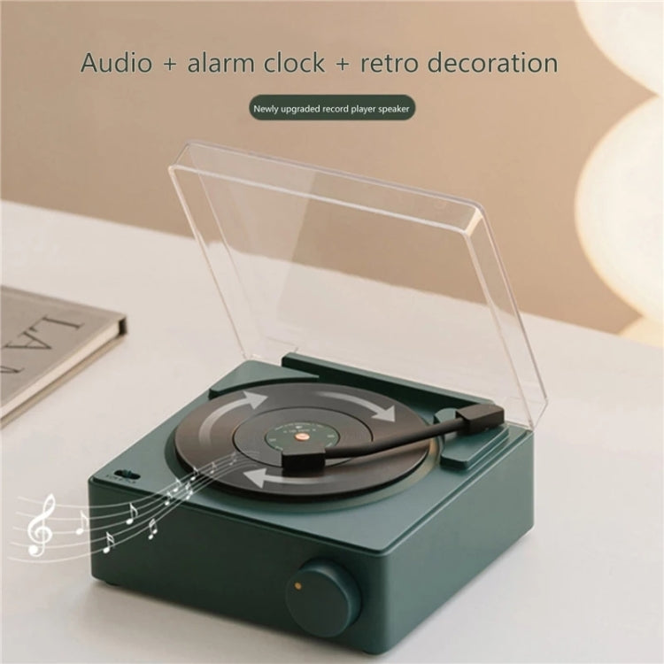 Duosi X11 Vinyl Atomic Retro Bluetooth Speaker Desktop Creative Alarm Clock(White) Eurekaonline