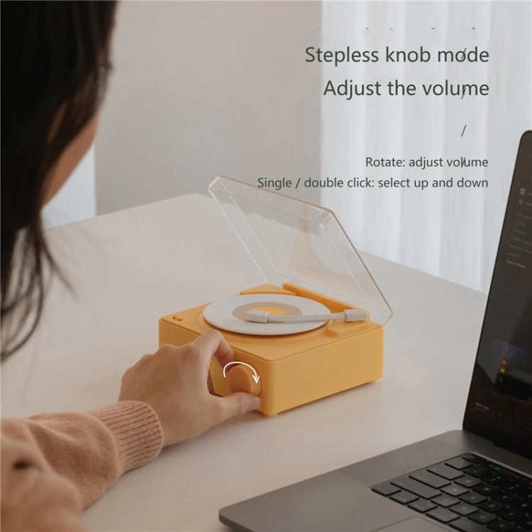 Duosi X11 Vinyl Atomic Retro Bluetooth Speaker Desktop Creative Alarm Clock(Yellow) Eurekaonline