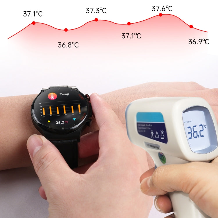 E300 1.32 Inch Screen TPU Watch Strap Smart Health Watch Supports Body Temperature Monitoring, ECG monitoring blood pressure(Black) Eurekaonline