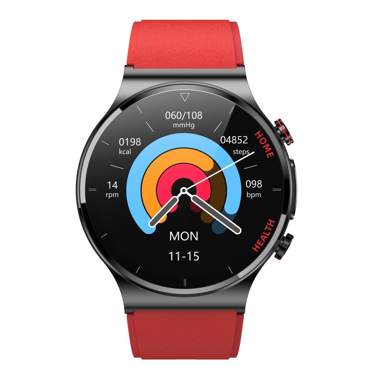 E300 1.32 Inch Screen TPU Watch Strap Smart Health Watch Supports Body Temperature Monitoring, ECG monitoring blood pressure(Red) Eurekaonline