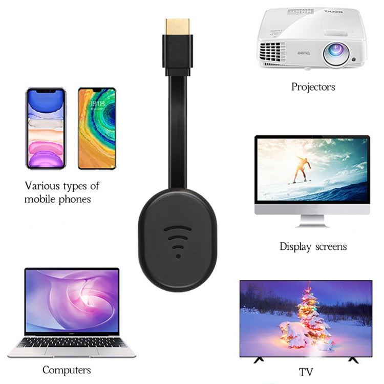 E38 Black Wireless WiFi Display Dongle Receiver Airplay Miracast DLNA TV Stick for iPhone, Samsung, and other Smartphones Eurekaonline