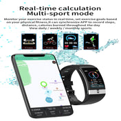 E66 1.08inch TFT Color Screen Smart Watch IP68 Waterproof,Support Temperature Monitoring/ECG function /Heart Rate Monitoring/Blood Pressure Monitoring/Blood Oxygen Monitoring(Black) Eurekaonline