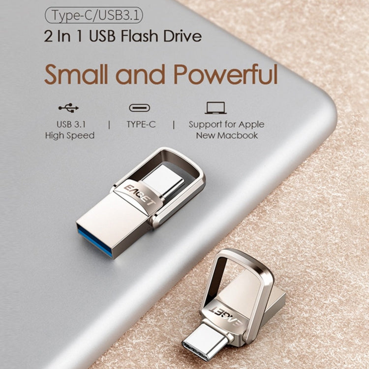 EAGET 128G USB 3.1 + Type-C / USB-C  Interface Metal Twister Flash U Disk, with Micro USB OTG Adapter Eurekaonline