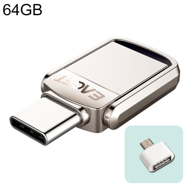  USB-C  Interface Metal Twister Flash U Disk, with Micro USB OTG Adapter Eurekaonline