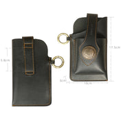 EASYONLY Outdoor Sports Dual Phone Multifunctional PU Waist Bag(Black) Eurekaonline