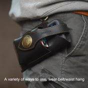 EASYONLY Outdoor Sports Dual Phone Multifunctional PU Waist Bag(Coffee) Eurekaonline