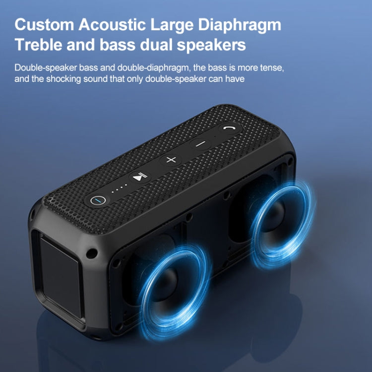 EBS-307 20W High-power Portable Subwoofer Waterproof Wireless Bluetooth Speaker(Black) Eurekaonline