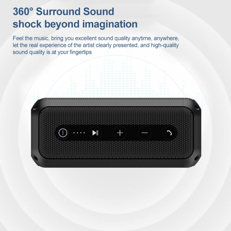 EBS-307 20W High-power Portable Subwoofer Waterproof Wireless Bluetooth Speaker(Black) Eurekaonline