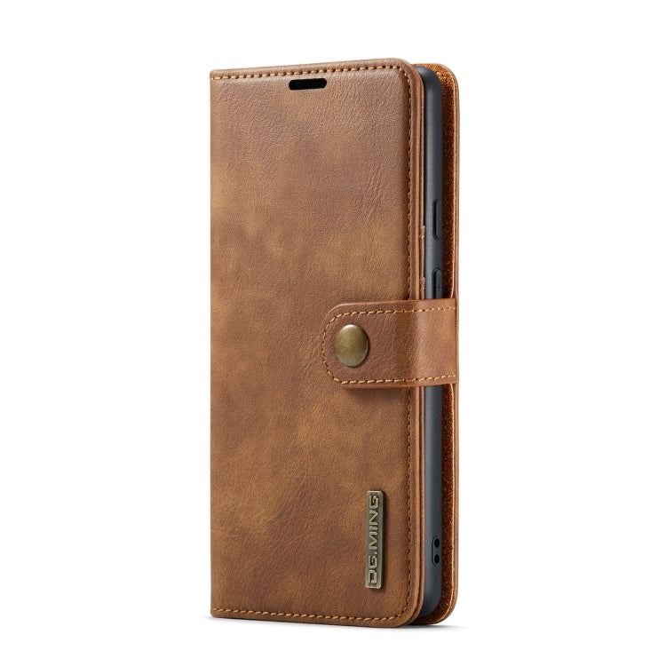 for google pixel 6a dg.ming crazy horse texture detachable magnetic leather phone case(brown)