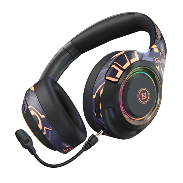 EL-A2 Gaming Ambient Light Folding Wireless Bluetooth Headset(Black) Eurekaonline