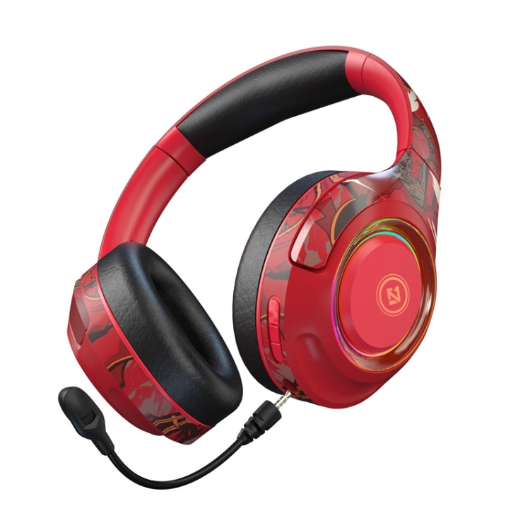 EL-A2 Gaming Ambient Light Folding Wireless Bluetooth Headset(Red) Eurekaonline