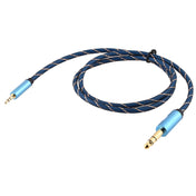 EMK 3.5mm Jack Male to 6.35mm Jack Male Gold Plated Connector Nylon Braid AUX Cable for Computer / X-BOX / PS3 / CD / DVD, Cable Length:1.5m(Dark Blue) Eurekaonline