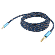 EMK 3.5mm Jack Male to 6.35mm Jack Male Gold Plated Connector Nylon Braid AUX Cable for Computer / X-BOX / PS3 / CD / DVD, Cable Length:5m(Dark Blue) Eurekaonline