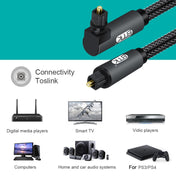 EMK 90 Degree Swivel Adjustable Right Angled 360 Degrees Rotatable Plug Nylon Woven Mesh Optical Audio Cable, Cable Length:2m(Black) Eurekaonline