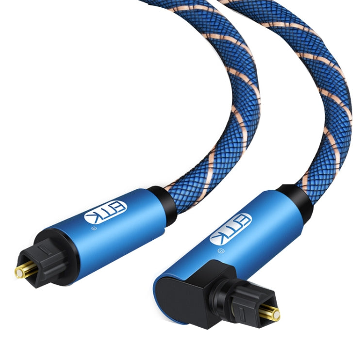 EMK 90 Degree Swivel Adjustable Right Angled 360 Degrees Rotatable Plug Nylon Woven Mesh Optical Audio Cable, Cable Length:30m(Blue) Eurekaonline