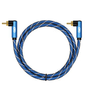 EMK Dual 90-Degree Male To Male Nylon Braided Audio Cable, Cable Length:5m(Blue) Eurekaonline