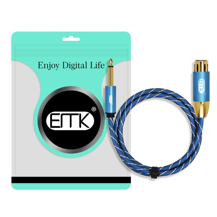 EMK KN603 2Pin 6.5mm Canon Line Balanced Audio Microphone Line,Cable Length: 5m(Blue) Eurekaonline
