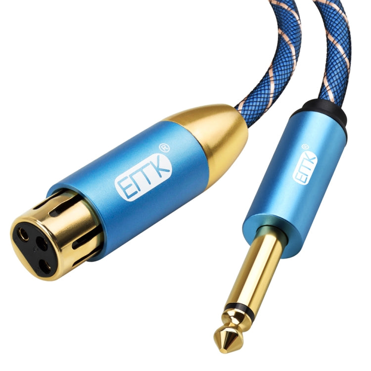 EMK KN603 2Pin 6.5mm Canon Line Balanced Audio Microphone Line,Cable Length: 5m(Blue) Eurekaonline