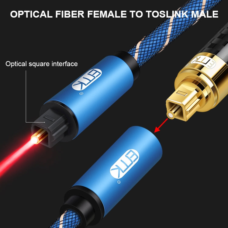 EMK Male To Female SPDIF Paired Digital Optical Audio Extension Cable, Cable Length: 1.5m (Blue) Eurekaonline