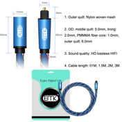 EMK Male To Female SPDIF Paired Digital Optical Audio Extension Cable, Cable Length: 3m (Blue) Eurekaonline