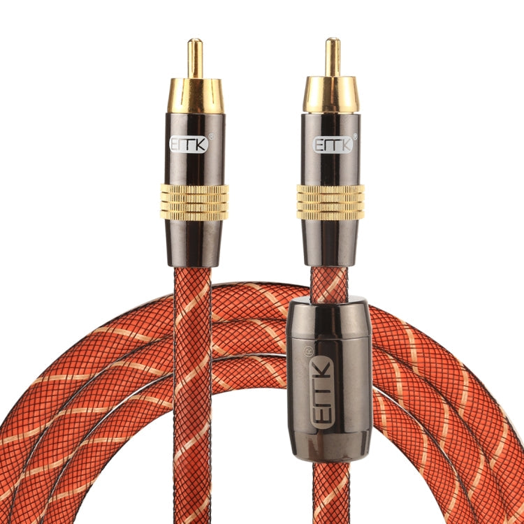 EMK TZ/A 1.5m OD8.0mm Gold Plated Metal Head RCA to RCA Plug Digital Coaxial Interconnect Cable Audio / Video RCA Cable Eurekaonline