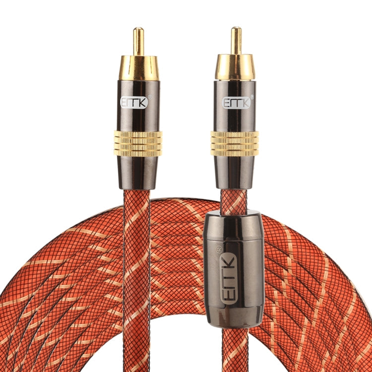 EMK TZ/A 5m OD8.0mm Gold Plated Metal Head RCA to RCA Plug Digital Coaxial Interconnect Cable Audio / Video RCA Cable Eurekaonline