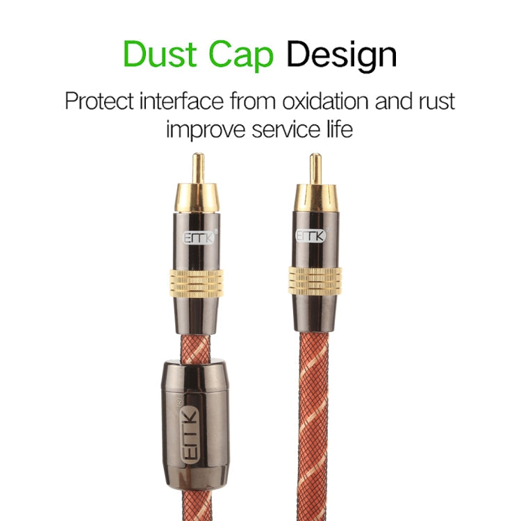 EMK TZ/A 5m OD8.0mm Gold Plated Metal Head RCA to RCA Plug Digital Coaxial Interconnect Cable Audio / Video RCA Cable Eurekaonline