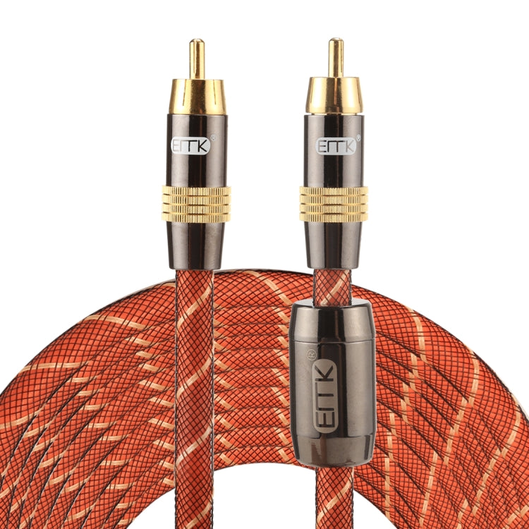 EMK TZ/A 8m OD8.0mm Gold Plated Metal Head RCA to RCA Plug Digital Coaxial Interconnect Cable Audio / Video RCA Cable Eurekaonline