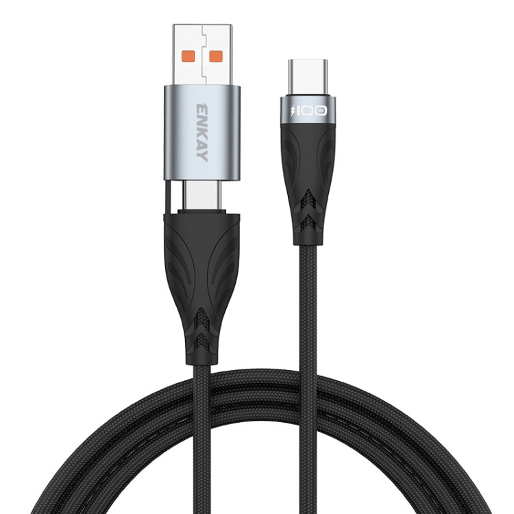 ENKAY Hat-Prince 1m PD100W 2 in 1 USB 3.0 / Type-C to Type-C 6A Super Fast Charging Data Cable Eurekaonline