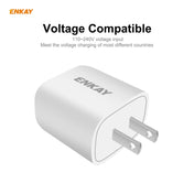 ENKAY Hat-Prince 20W PD Type-C + QC 3.0 USB Fast Charging Travel Charger Power Adapter with Fast Charge Data Cable, US Plug(With 8 Pin Cable) Eurekaonline