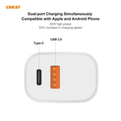 ENKAY Hat-Prince 20W PD Type-C + QC 3.0 USB Fast Charging Travel Charger Power Adapter with Fast Charge Data Cable, US Plug(With 8 Pin Cable) Eurekaonline