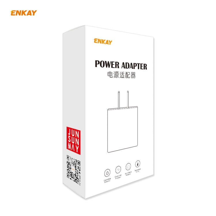 ENKAY Hat-Prince 20W PD Type-C + QC 3.0 USB Fast Charging Travel Charger Power Adapter with Fast Charge Data Cable, US Plug(With 8 Pin Cable) Eurekaonline