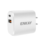 ENKAY Hat-Prince 20W PD Type-C + QC 3.0 USB Fast Charging Travel Charger Power Adapter with Fast Charge Data Cable, US Plug(With Micro USB Cable) Eurekaonline
