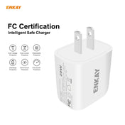 ENKAY Hat-Prince 20W PD Type-C + QC 3.0 USB Fast Charging Travel Charger Power Adapter with Fast Charge Data Cable, US Plug(With Micro USB Cable) Eurekaonline