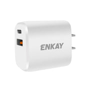 ENKAY Hat-Prince 20W PD Type-C + QC 3.0 USB Fast Charging Travel Charger Power Adapter with Fast Charge Data Cable, US Plug(With Type-C Cable) Eurekaonline