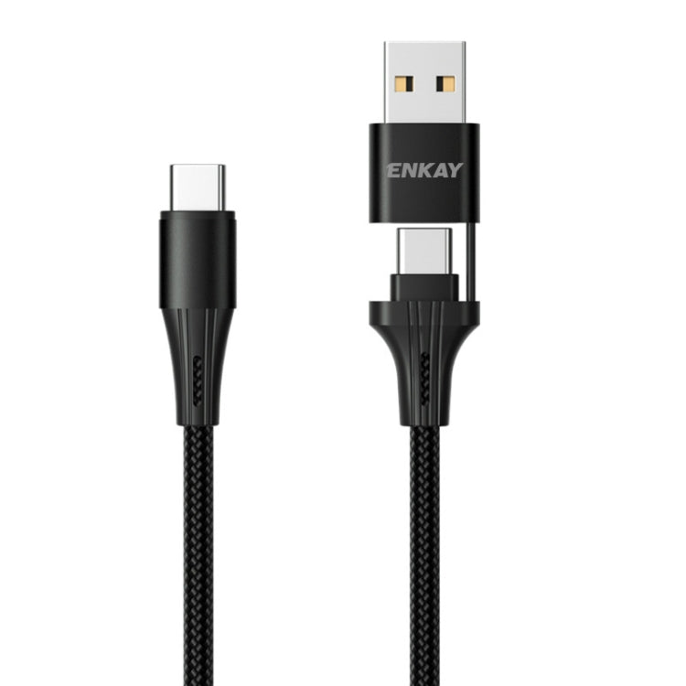 ENKAY PD100W 2 in 1 USB-A / USB-C to Type-C 5A Fast Charging Cable, Length: 1m Eurekaonline