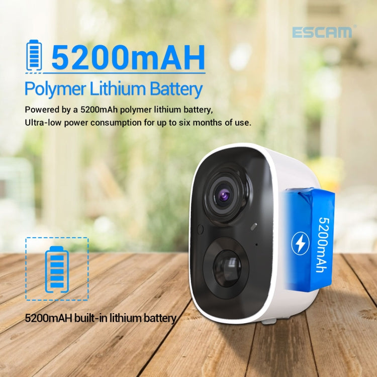 ESCAM G14 Rechargeable 1080P Full HD AI Recognition Infrared Night Vision WiFi Camera Eurekaonline