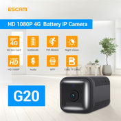 ESCAM G20 4G EU Version 1080P Full HD Rechargeable Battery WiFi IP Camera, Support Night Vision / PIR Motion Detection / TF Card / Two Way Audio(Black) Eurekaonline