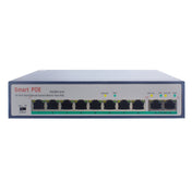 ESCAM POE 8+2 10-Port Fast Ethernet Switch 8-Port POE 10/100M 120W Network Switch, Transmission Distance: 150m(Blue) Eurekaonline