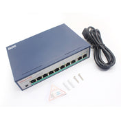 ESCAM POE 8+2 10-Port Fast Ethernet Switch 8-Port POE 10/100M 120W Network Switch, Transmission Distance: 150m(Blue) Eurekaonline