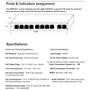 ESCAM POE 8+2 10-Port Fast Ethernet Switch 8-Port POE 10/100M 120W Network Switch, Transmission Distance: 150m(Blue) Eurekaonline