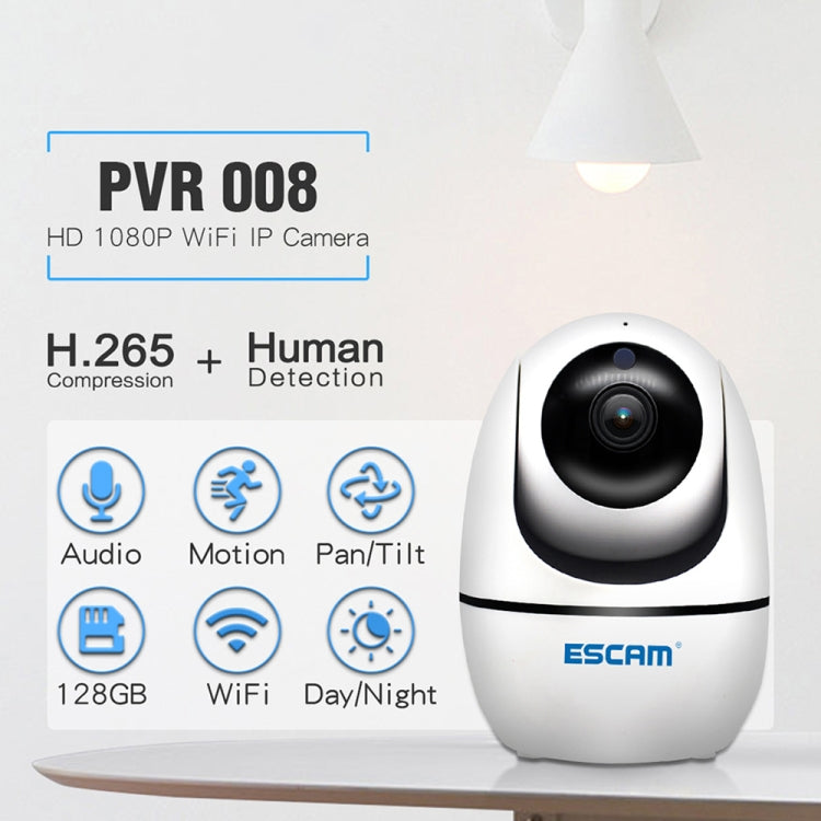 ESCAM PVR008 HD 1080P WiFi IP Camera, Support Motion Detection / Night Vision, IR Distance: 10m, UK Plug Eurekaonline