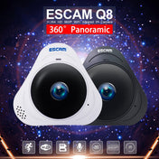 ESCAM Q8 960P 360 Degrees Fisheye Lens 1.3MP WiFi IP Camera, Support Motion Detection / Night Vision, IR Distance: 5-10m, EU Plug(White) Eurekaonline