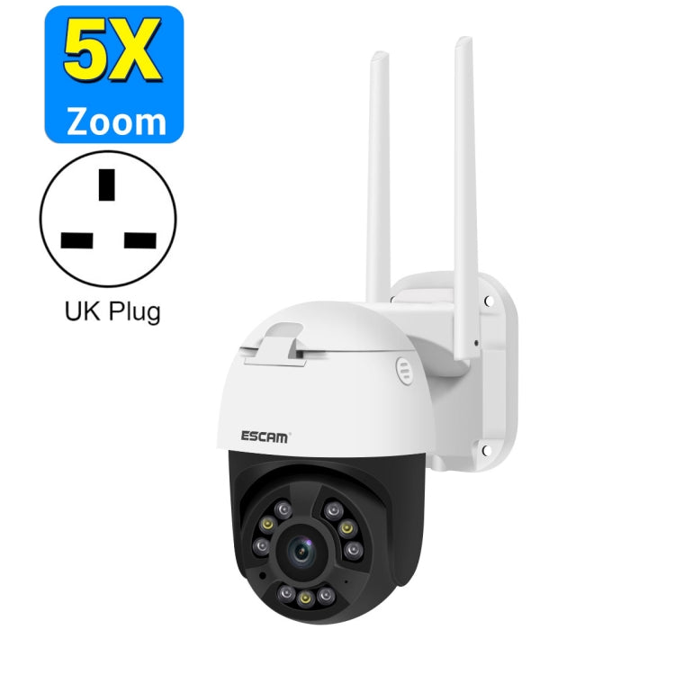 ESCAM QF558 5.0MP HD 5X Zoom Wireless IP Camera, Support Humanoid Detection, Night Vision, Two Way Audio, TF Card, UK Plug Eurekaonline