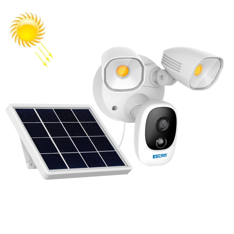 ESCAM QF609 1080P Solar Powered 1000LM Floodlight Wireless Camera with Solar Panel & 12000mAh Rechargeable Battery, Support PIR Sensor & Night Vision & Two Way Audio & TF Card Eurekaonline