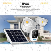 ESCAM QF609 1080P Solar Powered 1000LM Floodlight Wireless Camera with Solar Panel & 12000mAh Rechargeable Battery, Support PIR Sensor & Night Vision & Two Way Audio & TF Card Eurekaonline