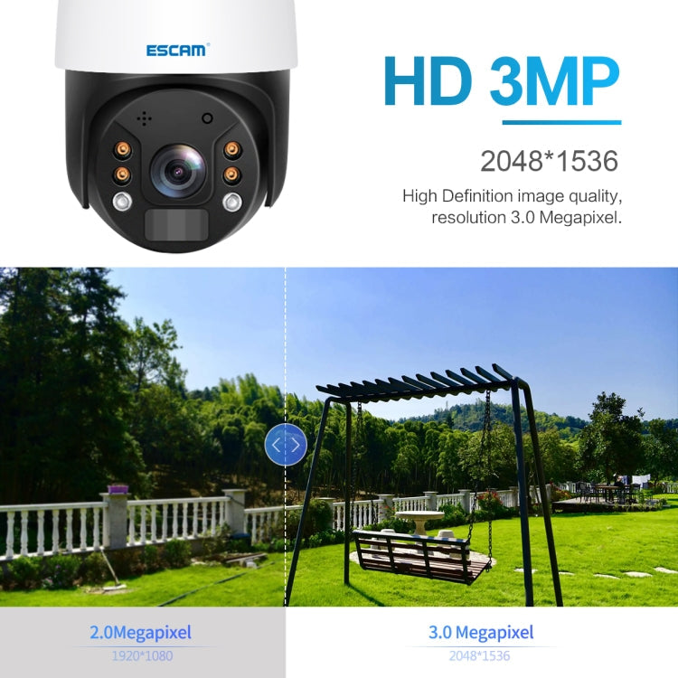 ESCAM QF724 3MP 24h Recording Cloud Storage PT 4G PIR Alarm IP Camera with Solar Panel, European Signal Bands Eurekaonline