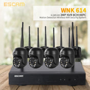 ESCAM WNK614 HD 3.0 Million Pixels 8-channel Wireless + 4IPC Wireless NVR Security System, EU Plug Eurekaonline