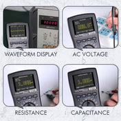 ET828 2 In 1 2 In 1 Oscilloscope Multimeter 2.4 Inch Color Screen Meter Digital Resistance Frequency Tester 1MHz 2.5Msps Meter Eurekaonline