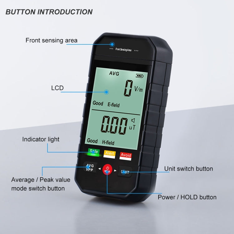 ET925 Large Screen Digital Display Electromagnetic Radiation Detector Eurekaonline